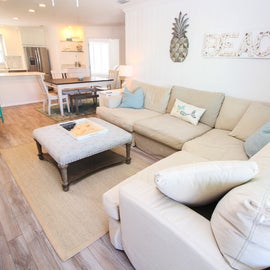 Living area has ample seating for family