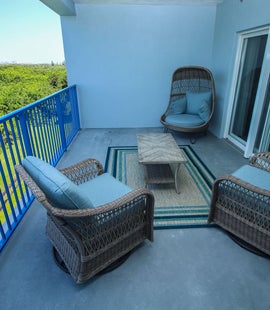 Balcony with fresh outdoor furniture
