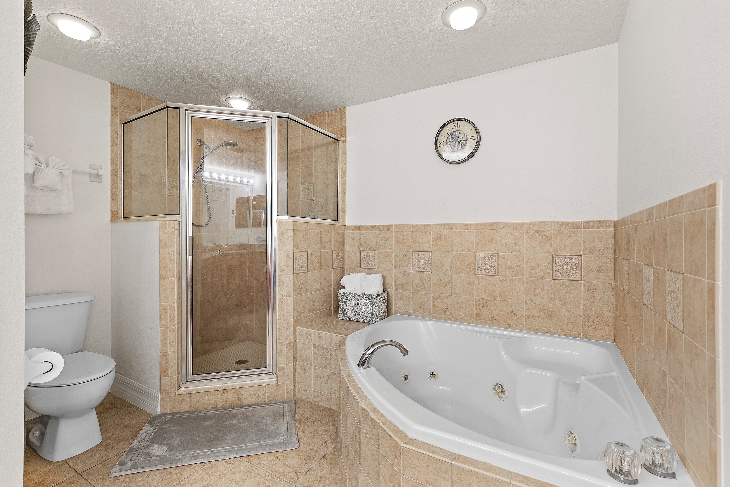 Primary Bathroom Jacuzzi Tub and Shower