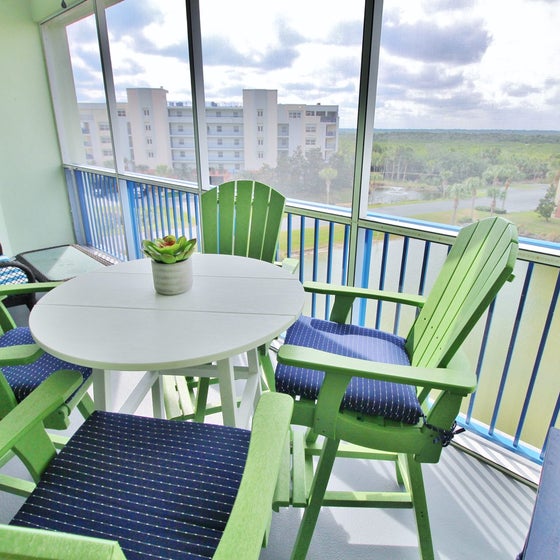 Gather with loved ones on this private balcony