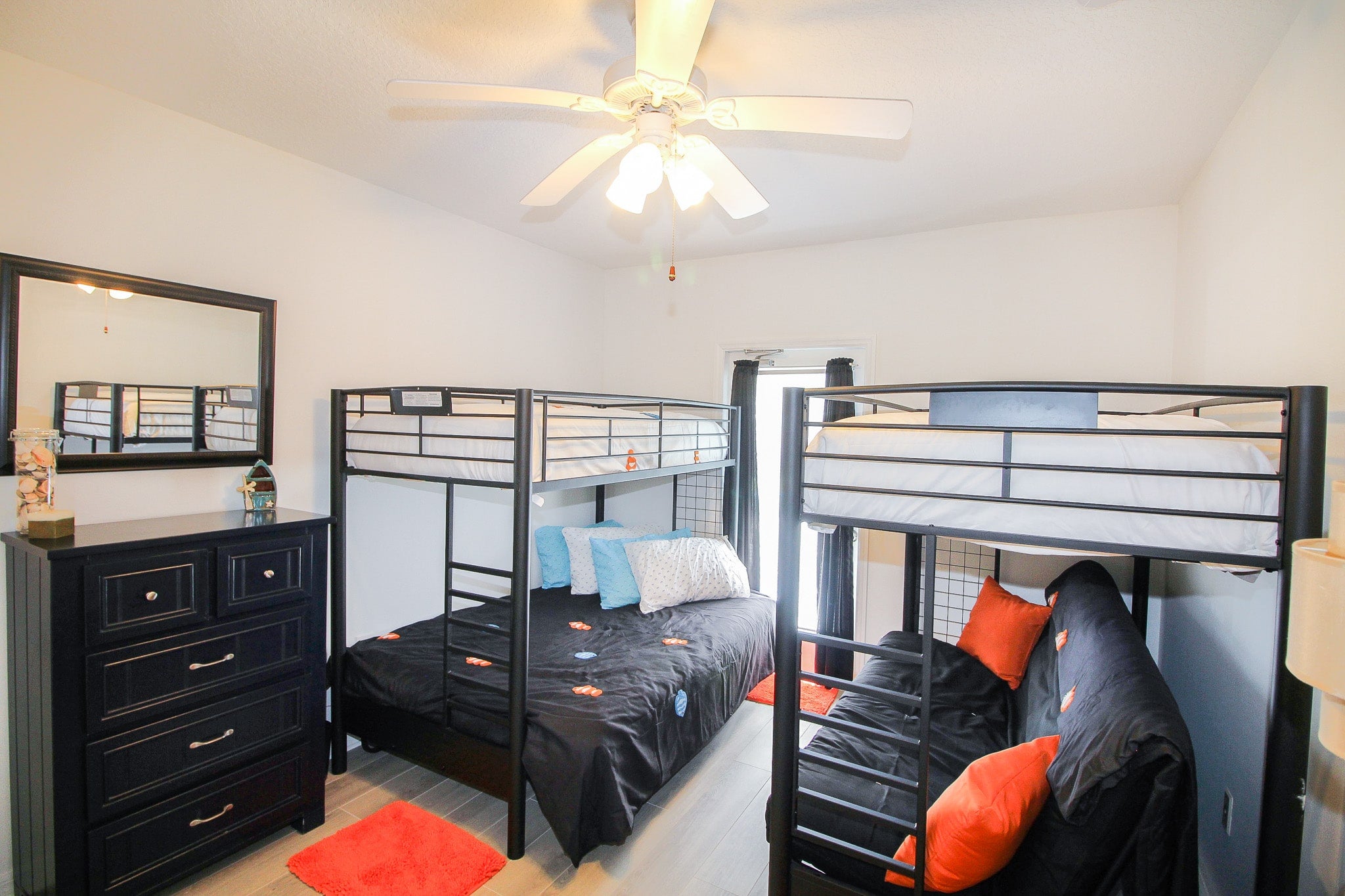 Two bunk beds in third bedroom