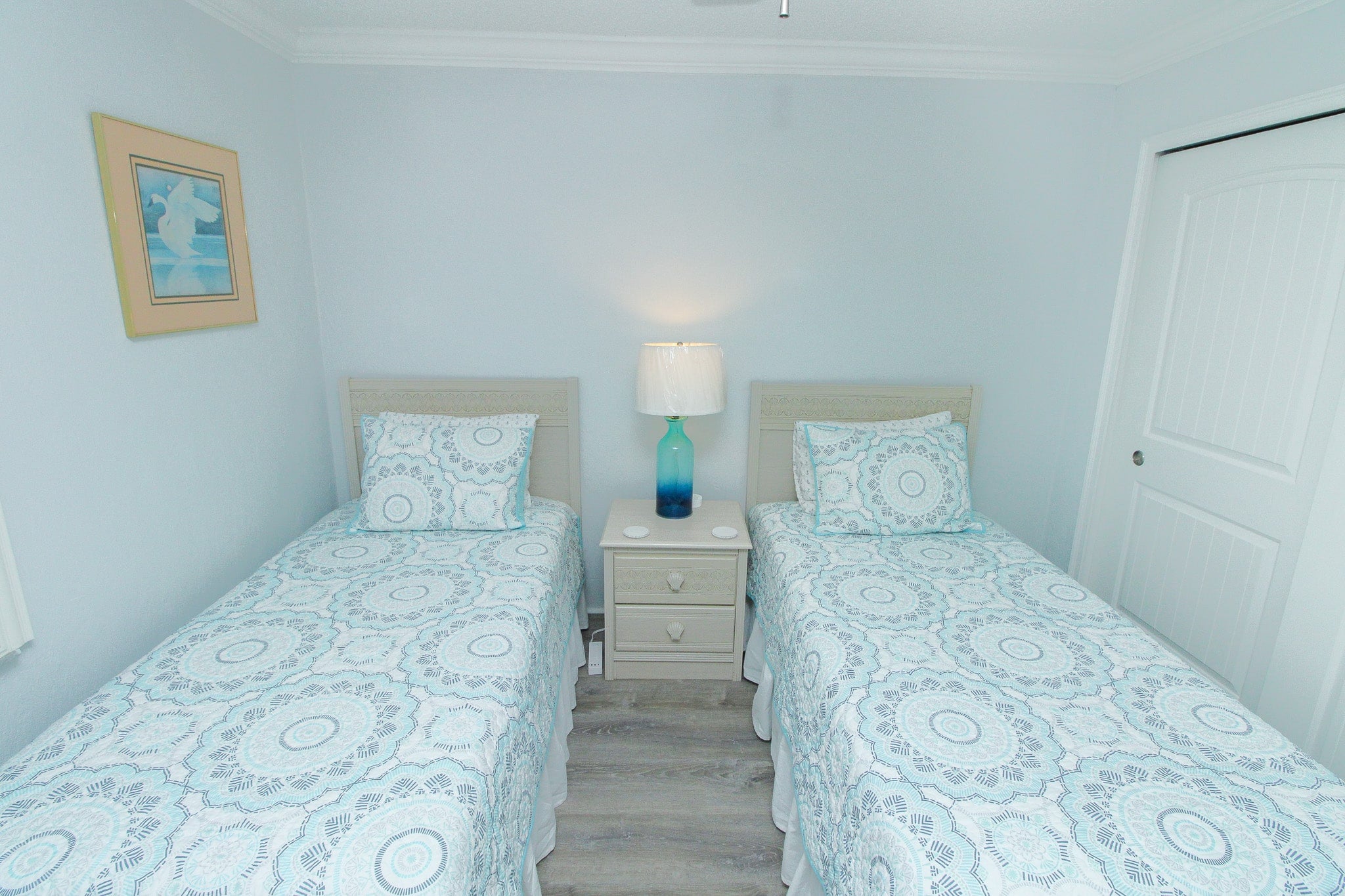 Two twin beds in second bedroom