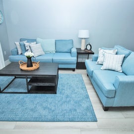 Blue hues in living room