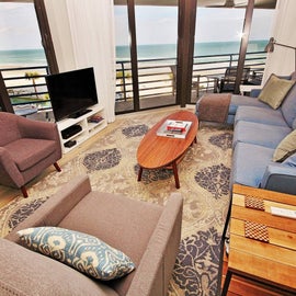 Living Room with 24/7 Ocean Views
