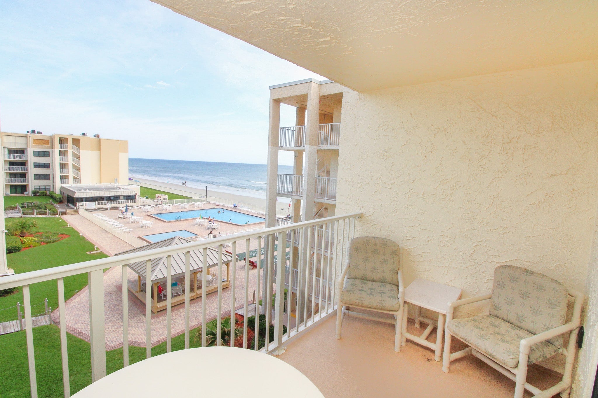 Furnished balcony with ocean view