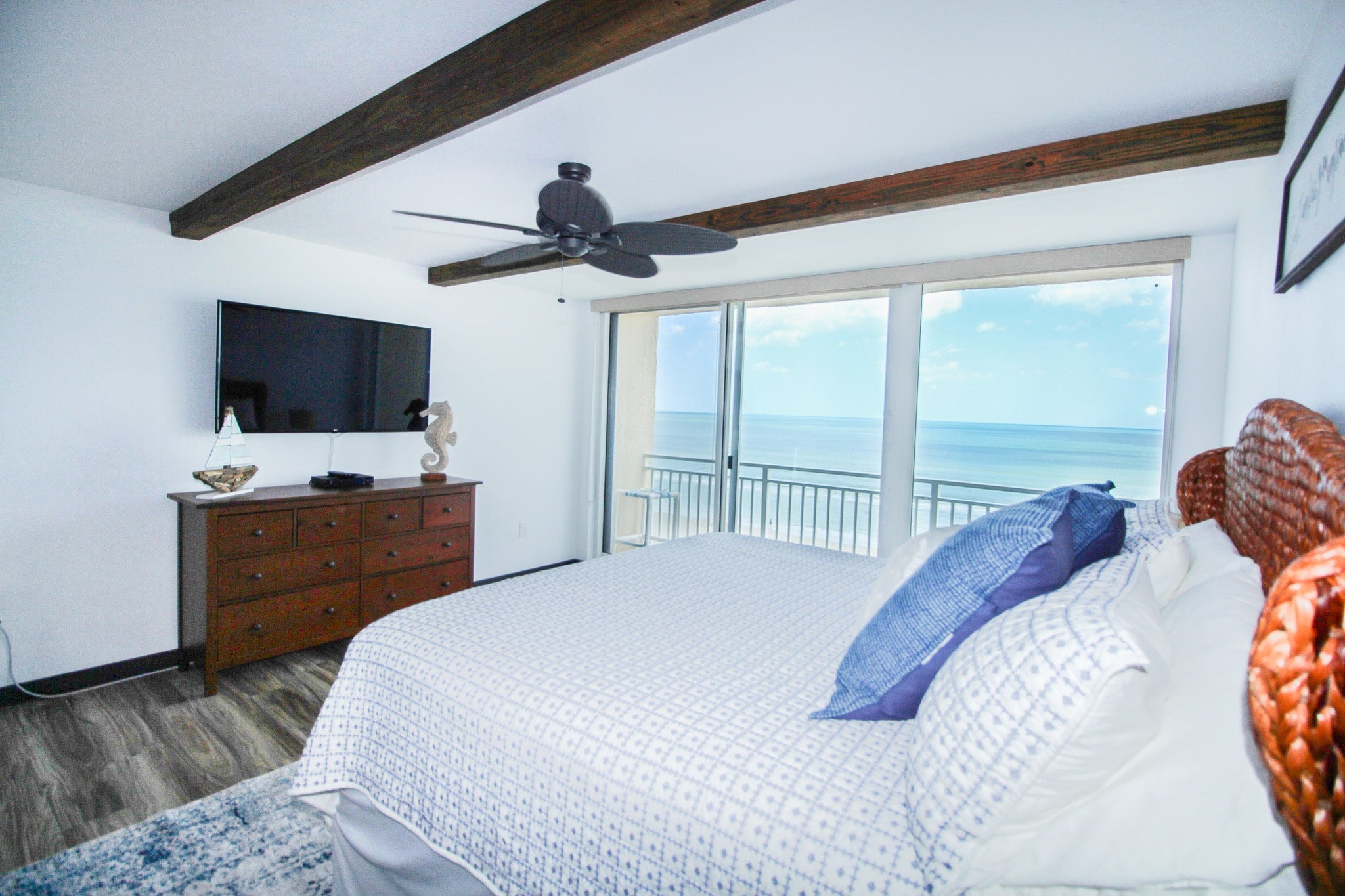 Enjoy ocean views while resting in bed
