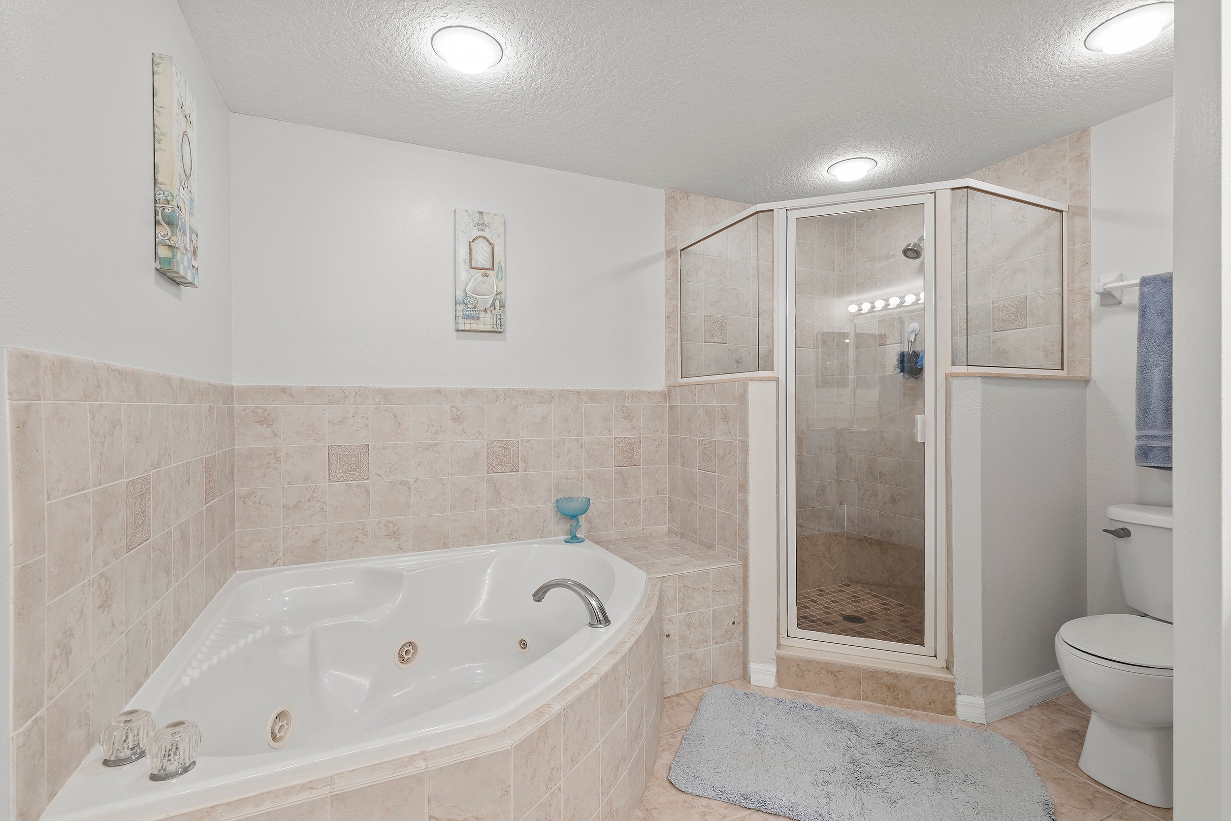 Primary Bathroom with Standup Shower and Jetted Tub