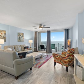 Living Room with incredible ocean views!