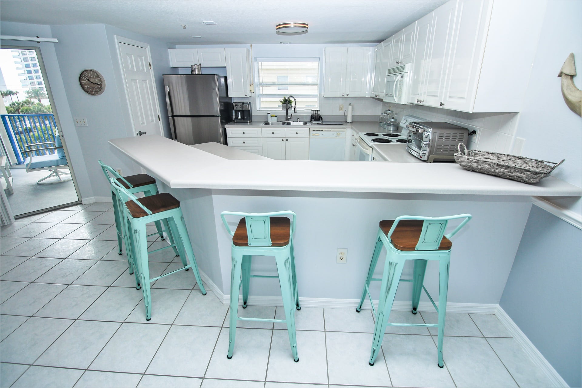 Bright Kitchen with Teal Accents