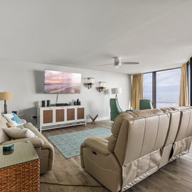 Relax in the spacious living room with reclining sofas!