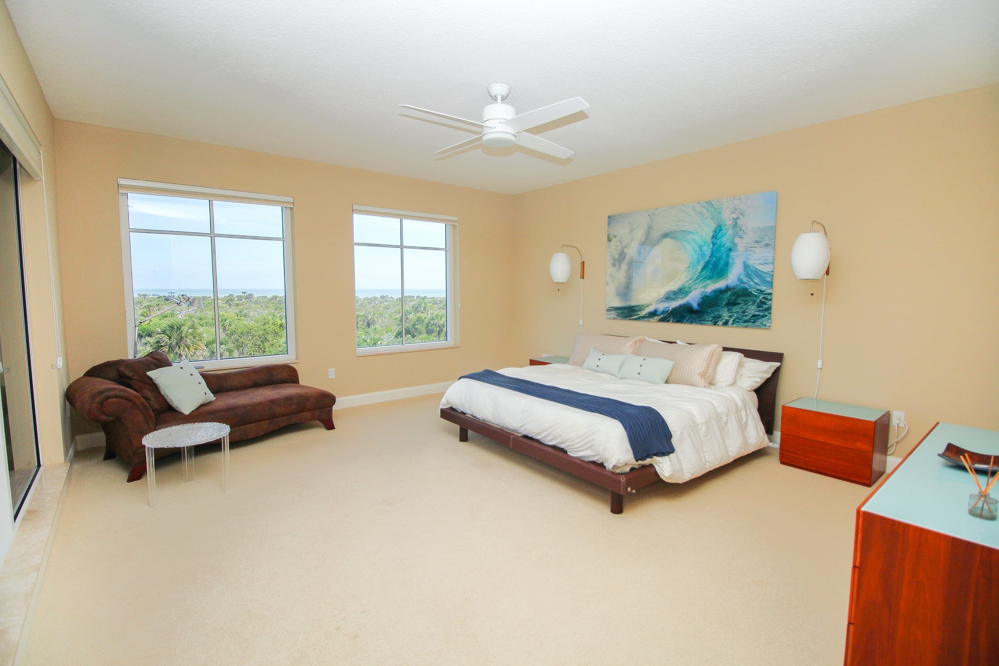 Large primary bedroom with stunning view