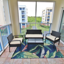 Balcony with outdoor furniture