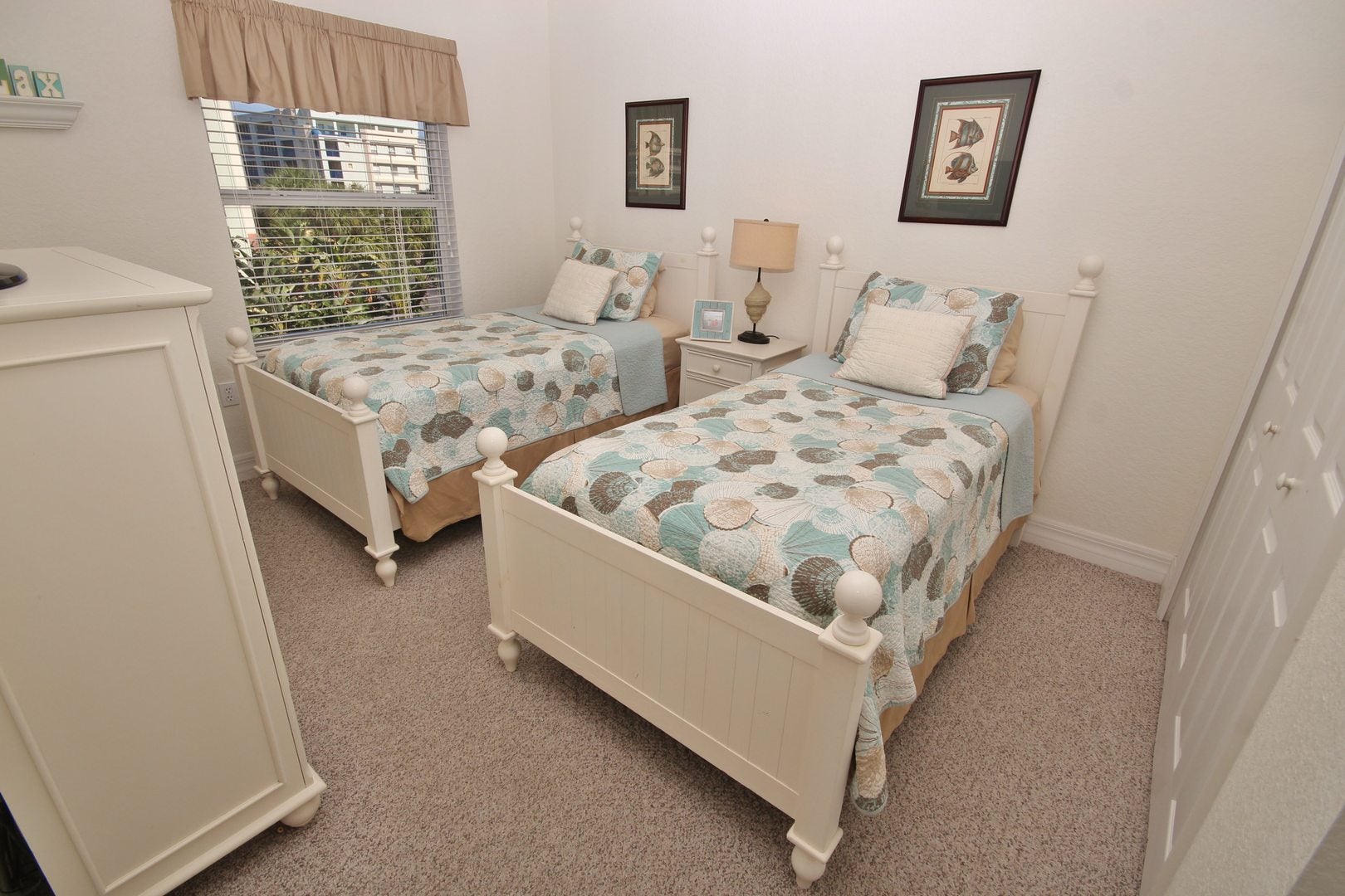 Two twin beds in second bedroom