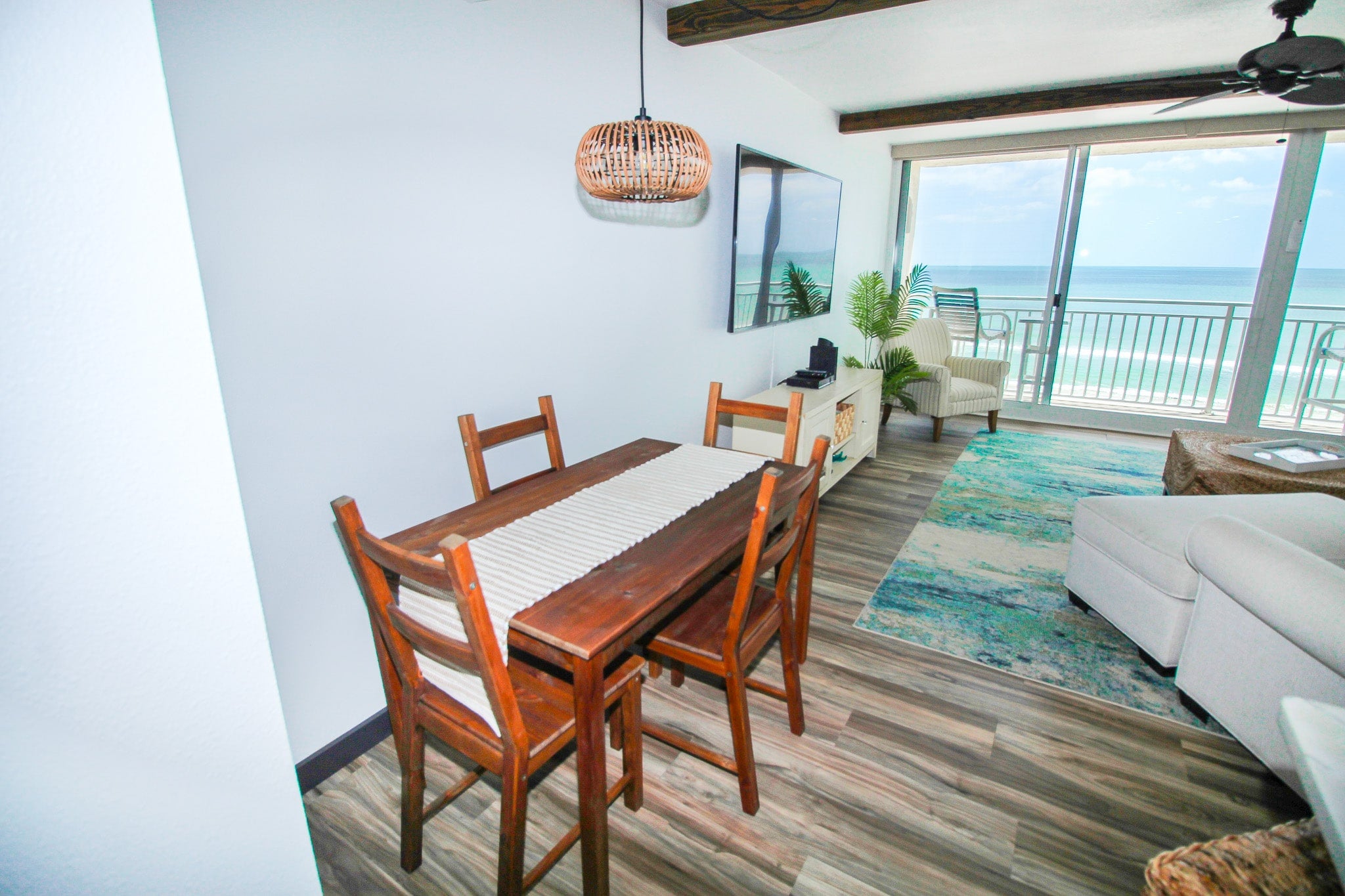 Dining table with ocean view