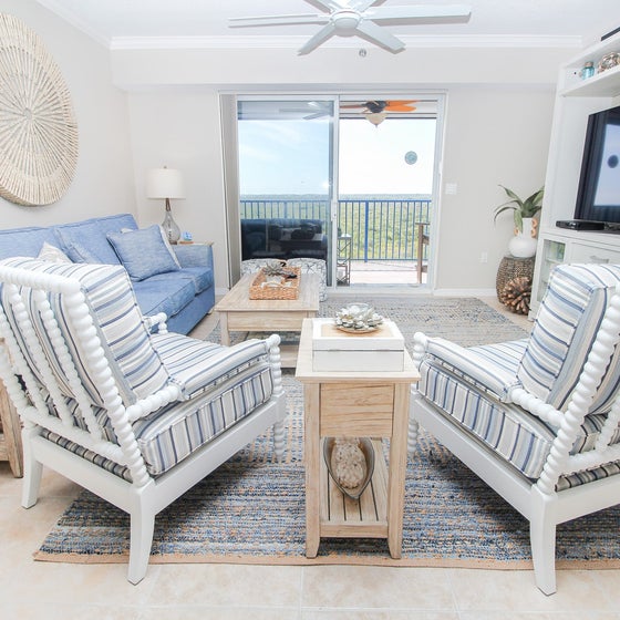 Coastal blue living room