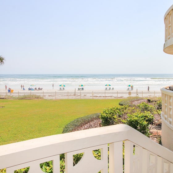 Stunning ocean view from first floor balcony and direct access