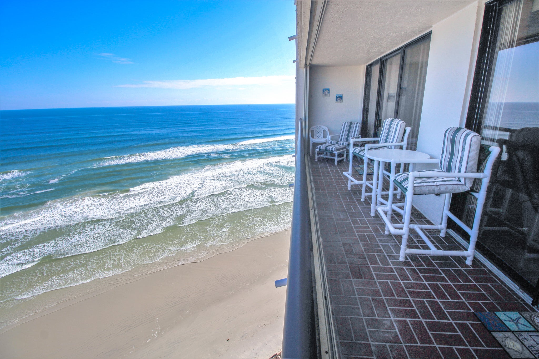 Oceanfront private balcony