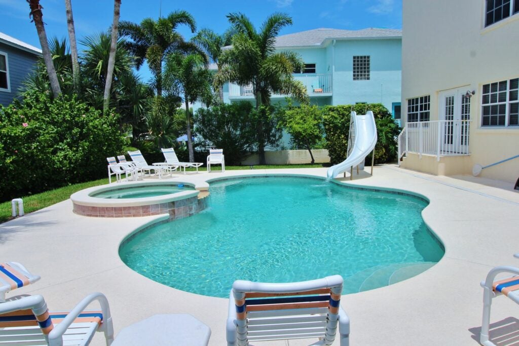 Tropical beach house pool