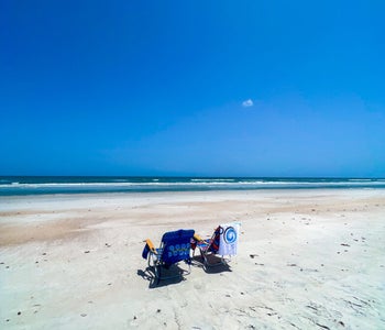 Beach Chairs on an Empty Beach